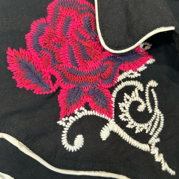 Ariat Black Long Sleeve Dress with Pink Embroidery - Picture 3 of 12